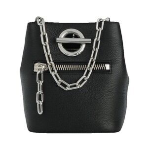 Alexander Wang ‎ Riot Bucket Black Leather Cross Body Bag Chain Strap